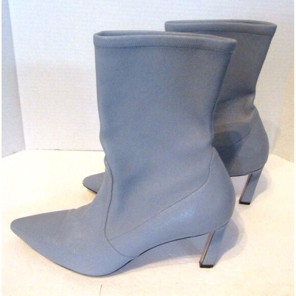Stuart Weitzman Rapture Booties Dovetail Blue Gray Nappa Leather Heels Size 9.5 - Picture 6 of 7